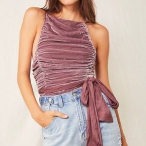 Free People Real Love Velvet and Silk Tie Tank